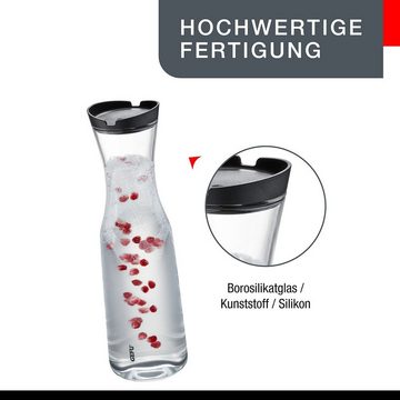 GEFU Karaffe Glas Karaffe mit Deckel SMARTLINE 1Liter Krug Glas