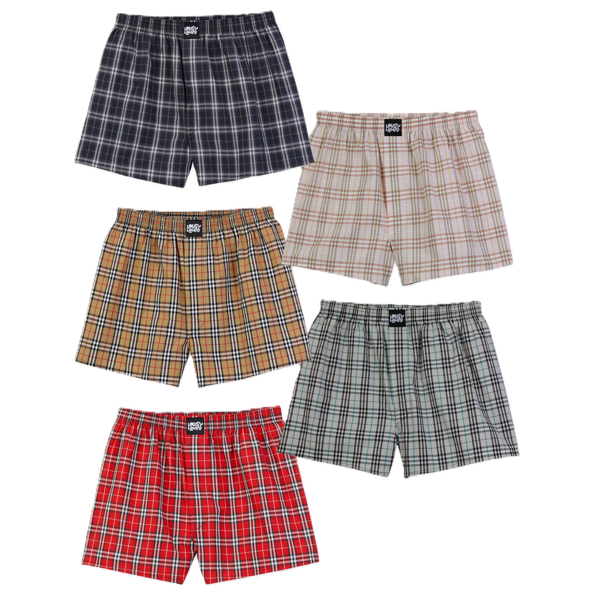 Lousy Livin Boxershorts Lousy Livin 5-Pack Boxershorts Check 5 Pack George (Boxershorts, Boxershorts)