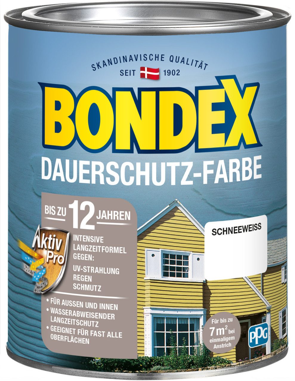 Bondex Holzschutzlasur Bondex Dauerschutz-Holzfarbe 750 ml schneeweiß