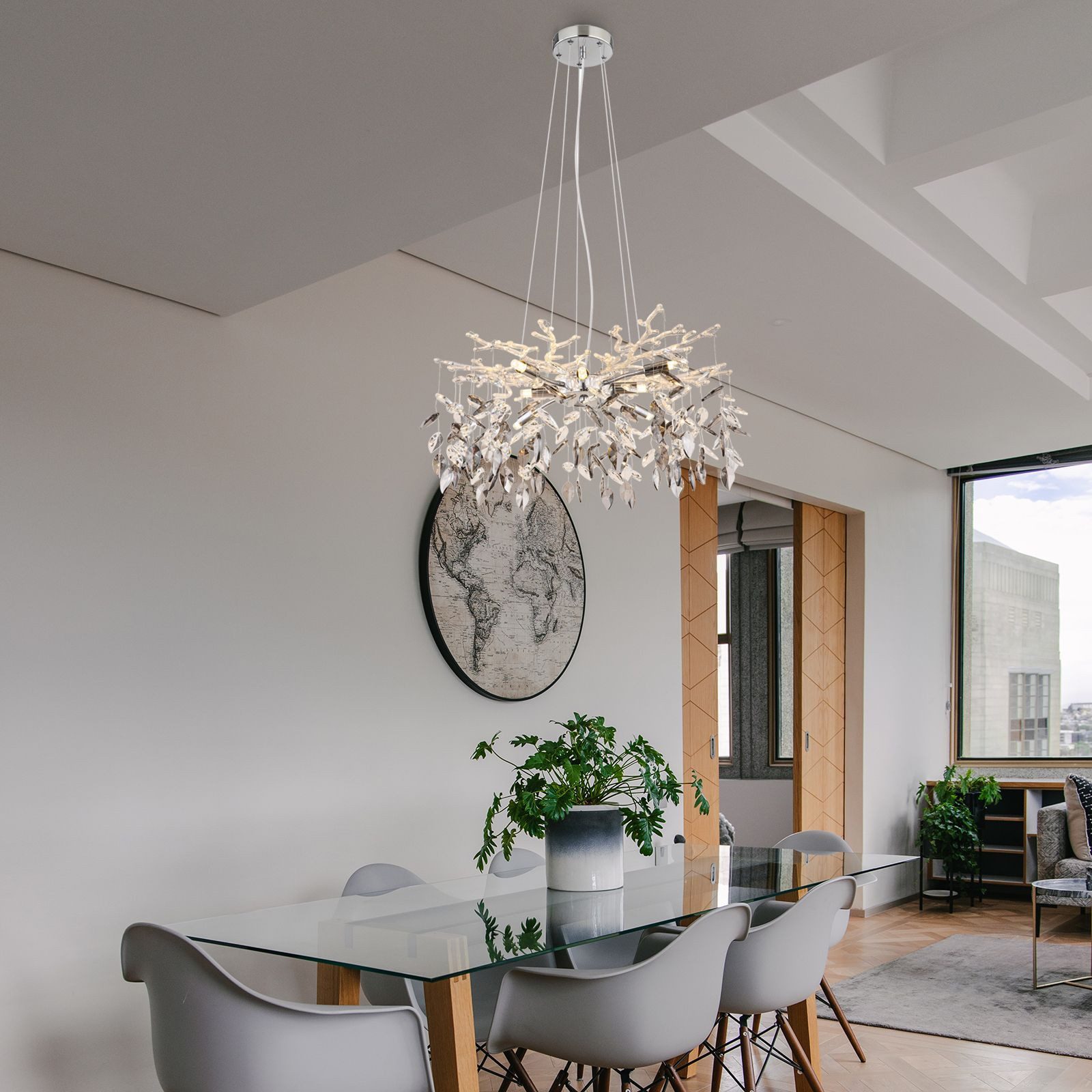 GLOBO LIGHTING Hängeleuchte Hängelampe Esszimmer Kristalle günstig online kaufen