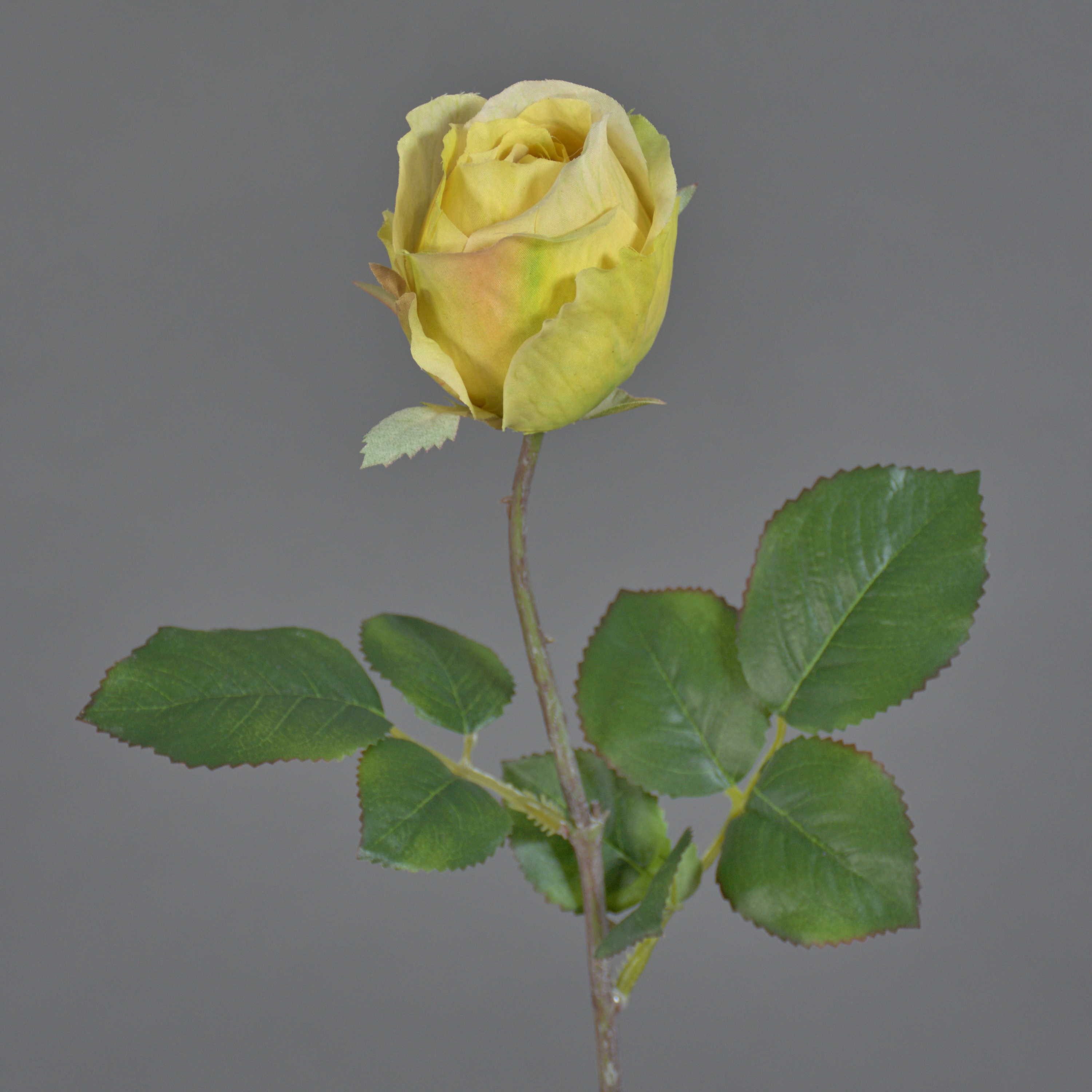Kunstblume Kunst Blume Rose POPI, gelb-rosa, 55cm, Ø7cm Rose, artplants, Höhe 55.0 cm