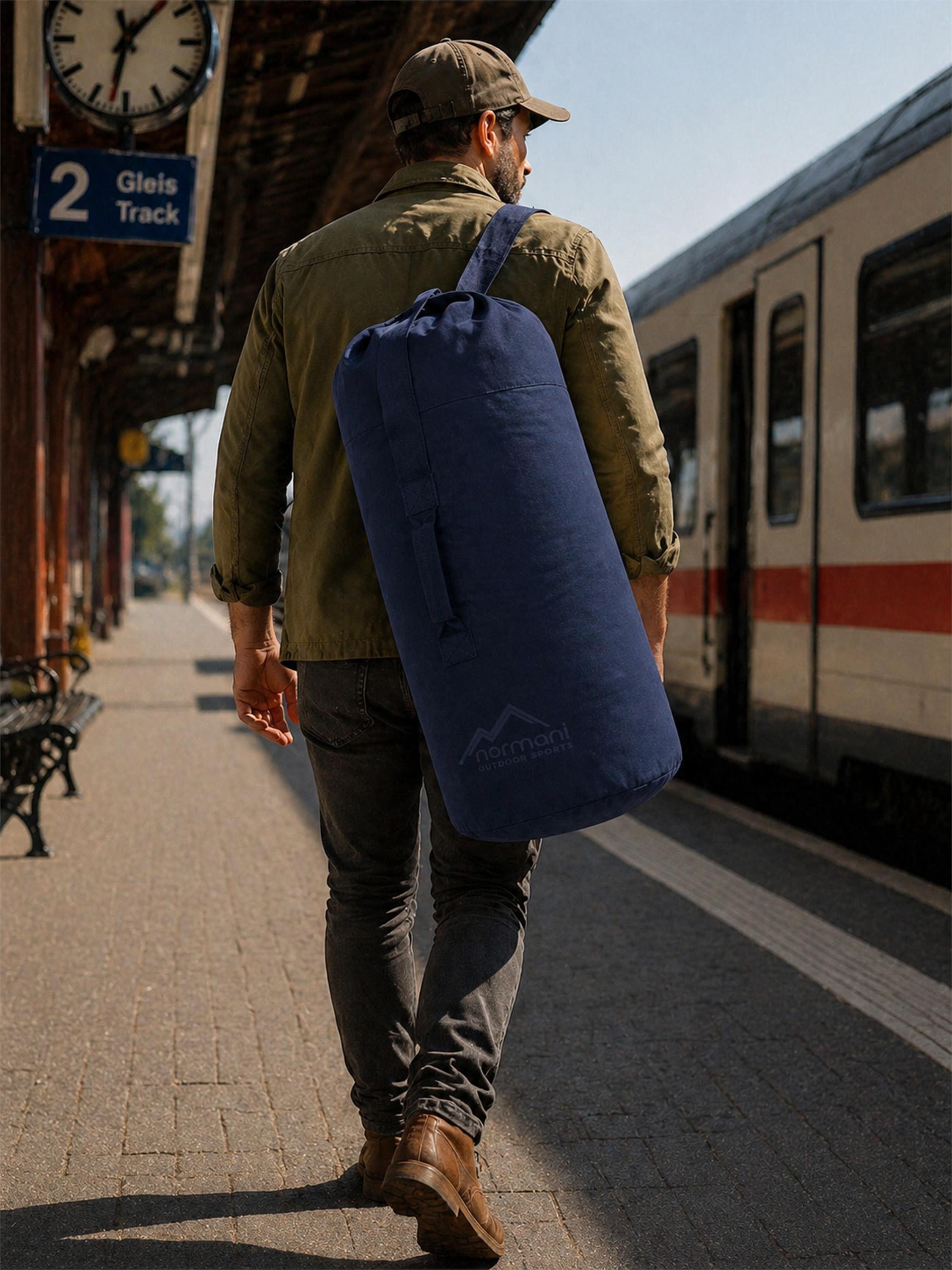normani Packsack US Canvas-Seesack 100 l Classic Sea II, Duffle Bag US Seesack Canvas-Reisetasche Seemannssack Marinesack