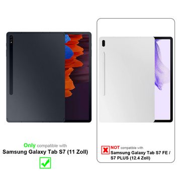 Cadorabo Schutzfolie Samsung Galaxy Tab S7 (11 Zoll), Schutzglas Panzer Folie (Tempered) Display-Schutzfolie mit 3D Touch