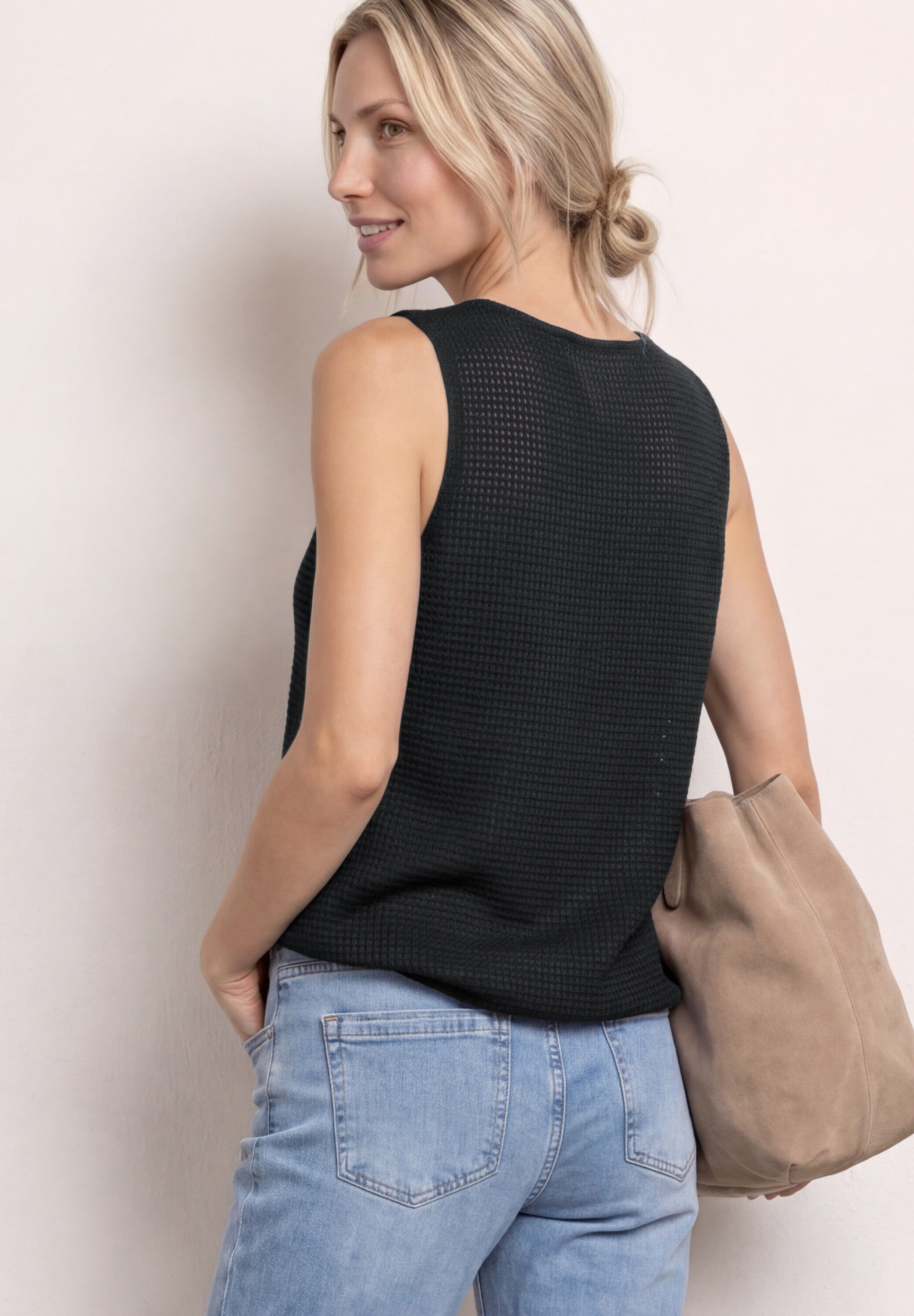 STREET ONE Mesh-Top 2-in-1-Sommertop in Unifarben – Bild 2 von 5