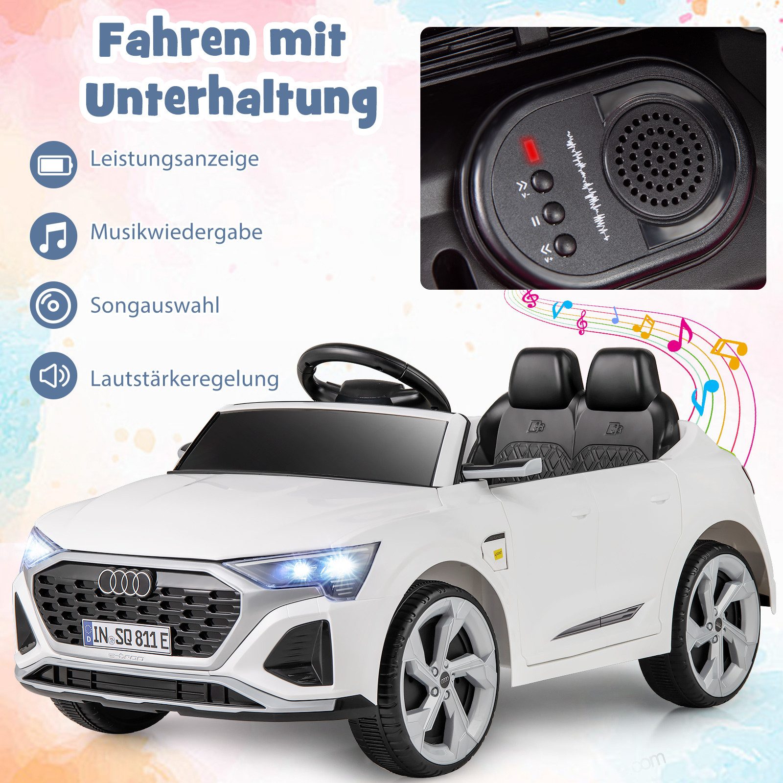 COSTWAY Elektro-Kinderauto, Belastbarkeit 30 kg, Audi Elektrofahrzeug mit H günstig online kaufen