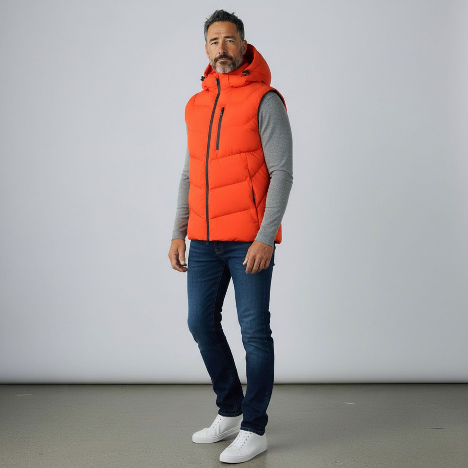 Blue Wave Steppweste Jasper Herren Weste Jasper - Daunenoptik mit abnehmbarer Kapuze