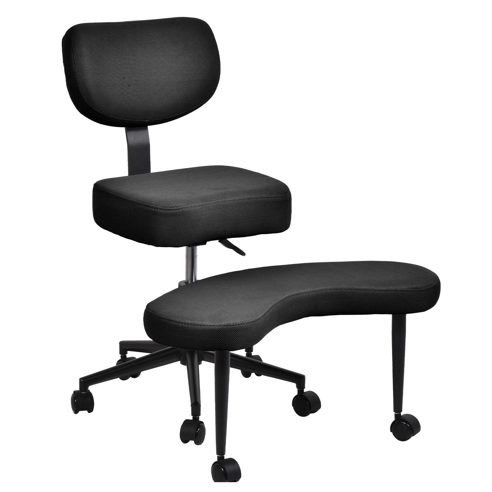 Vellora Bürostuhl Schwebezustand schwarz und grau Netzgewebe-Modell (1 St), Die Sitzhöhe ist von 47 bis 59 cm verstellbar