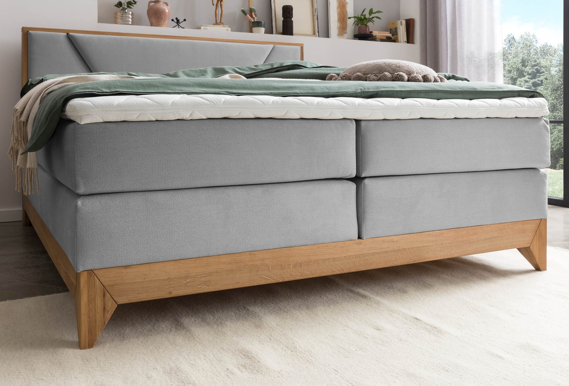 Belanoti Boxspringbett Riviera (Boxspringbett 160x200 Eiche günstig online kaufen
