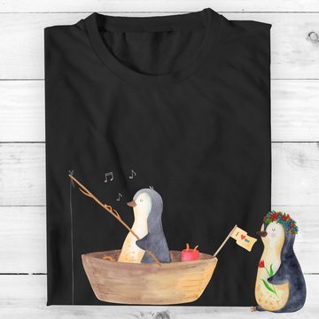 Mr. & Mrs. Panda T-Shirt Pinguin Angelboot - Schwarz - Geschenk, Geburstag, Nachthemd, Jubiläu (1-tlg)