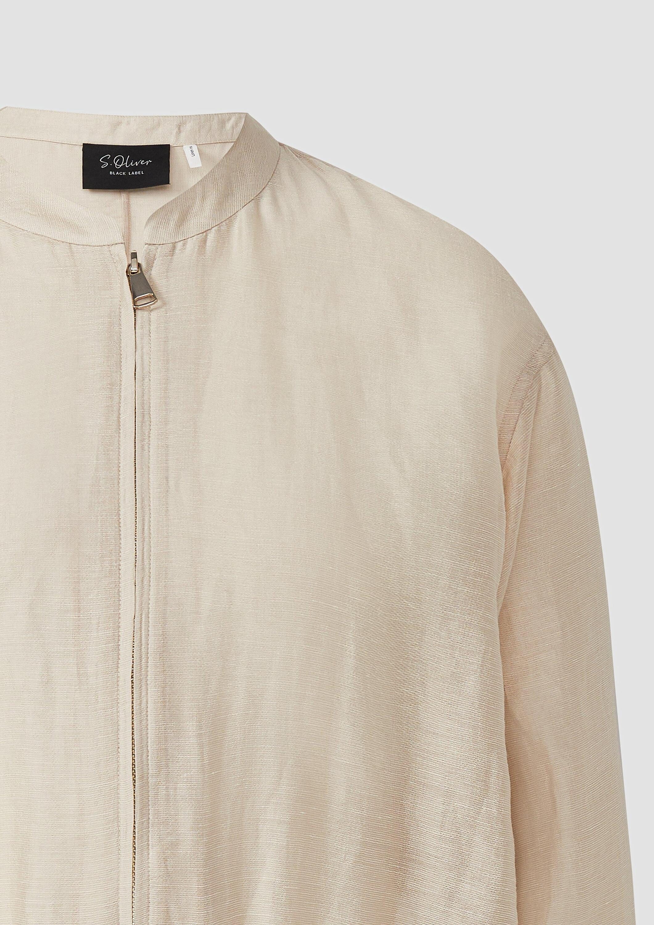 s.Oliver Funktionsjacke Indoor-Jacke Leinenmix-Blouson im Relaxed Fit