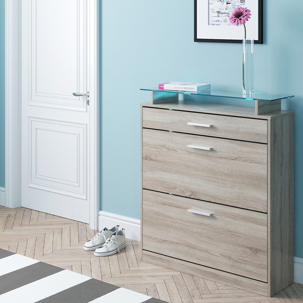 Vicco Schuhkipper Alex, Sonoma/Braun, 89 x 104 cm günstig online kaufen