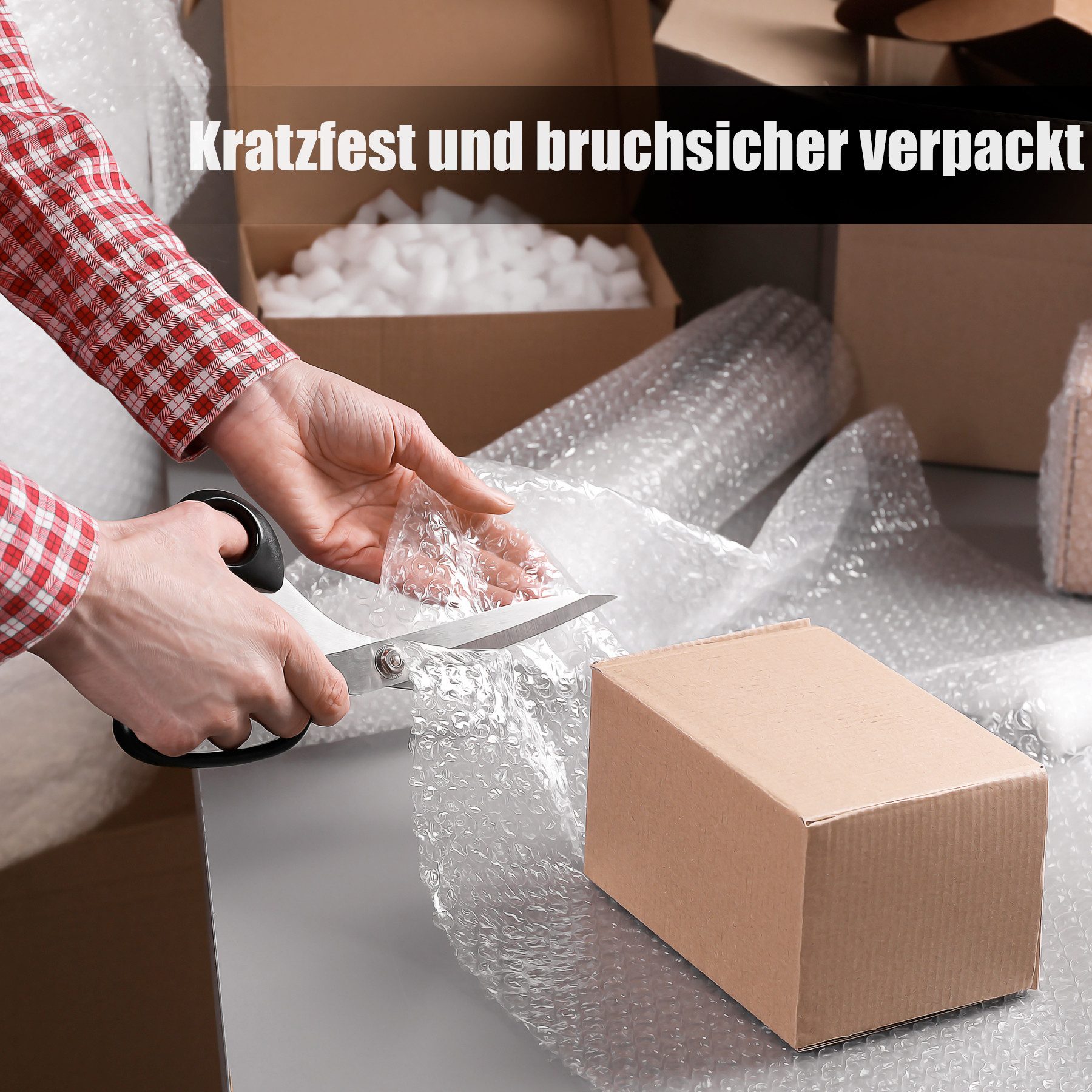 BigDean Protective Film Bubble Wrap Roll 80 µm 3-Ply 10m x 0.40m Ideal for Packaging (Set, 1 pc., Roll), Strong, Robust, Ideal Packaging