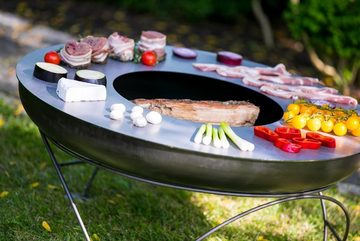 Farmcook Grillplatte Bratplatte Grillplatte Feuerplatte für Feuerschale Ø 61 CM, die perfekte Lösung für Outdoor-Kochbegeisterte