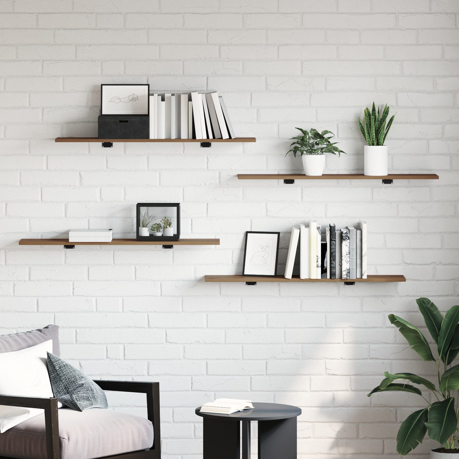 vidaXL Bücherregal Bücherregalbrett 4 pcs Braun günstig online kaufen