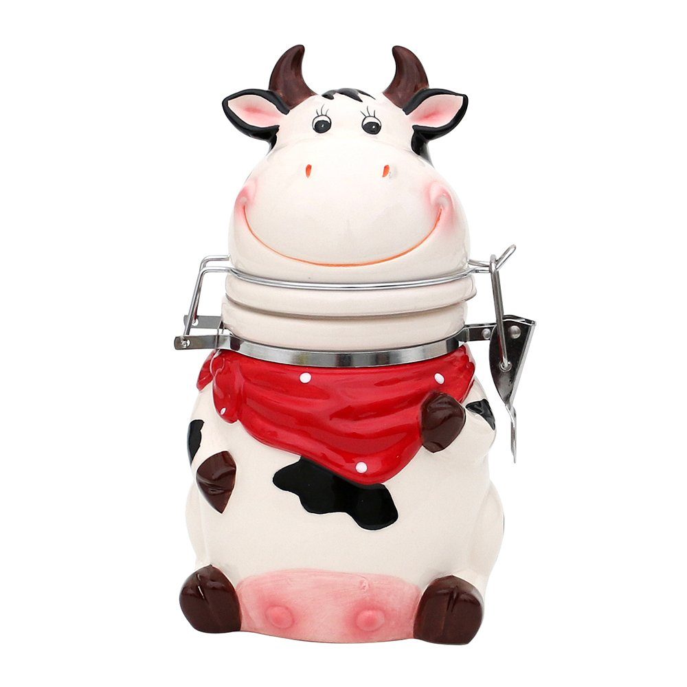 Dekohelden24 Aufbewahrungsdose Keramik Vorratsdose - Kuh -, ca. 12 x 11 x 20,5 cm. (1 St)