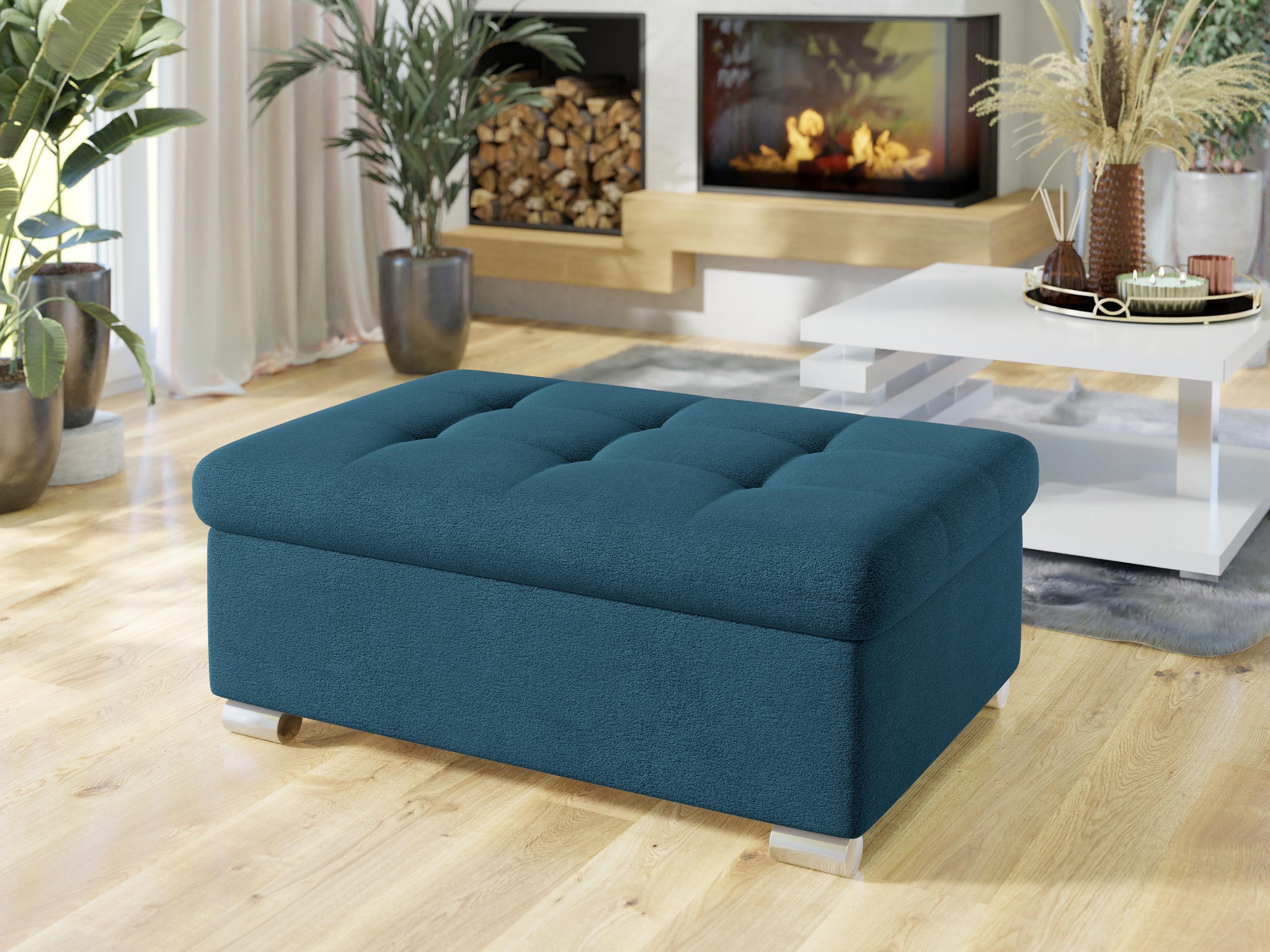 MIRJAN24 Polsterhocker Niko Groß, Silber Füße, günstig online kaufen