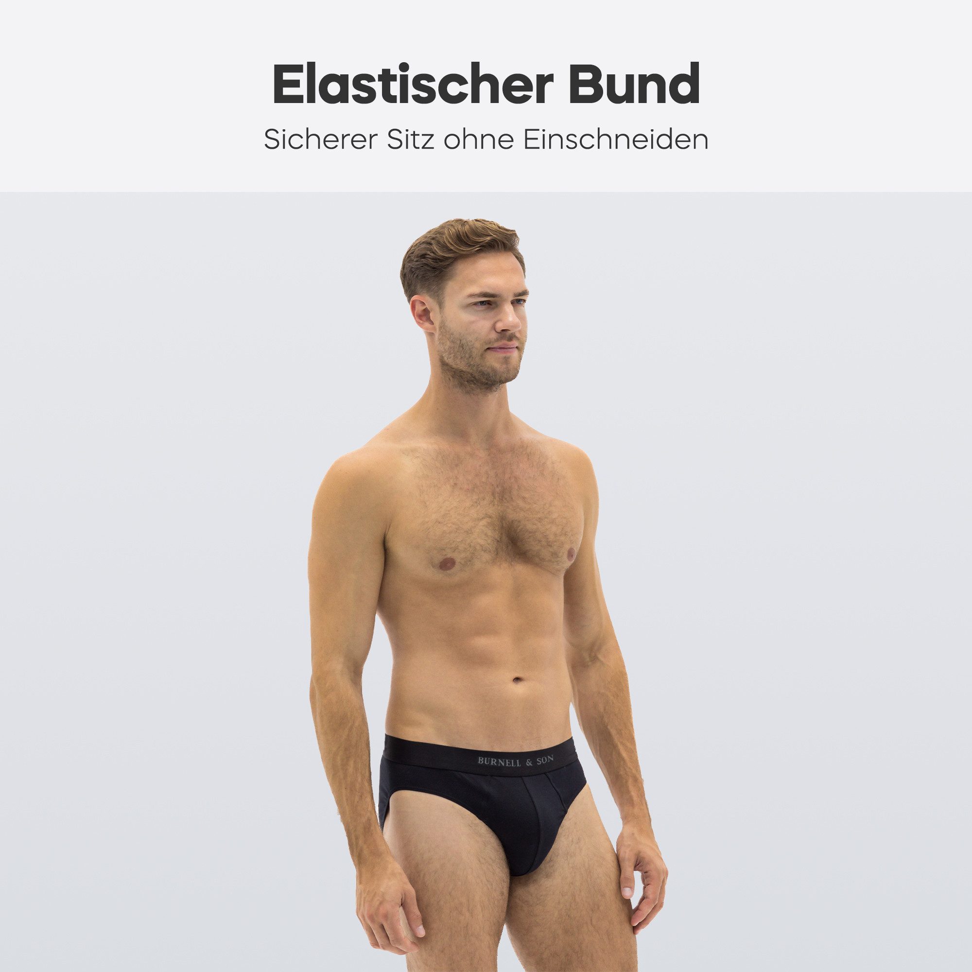 Burnell & Son Slip Herren Unterhosen aus Baumwolle (Packung, 5-St., 5er-Pack) Männer Unterwäsche mit elastischem Komfortbund