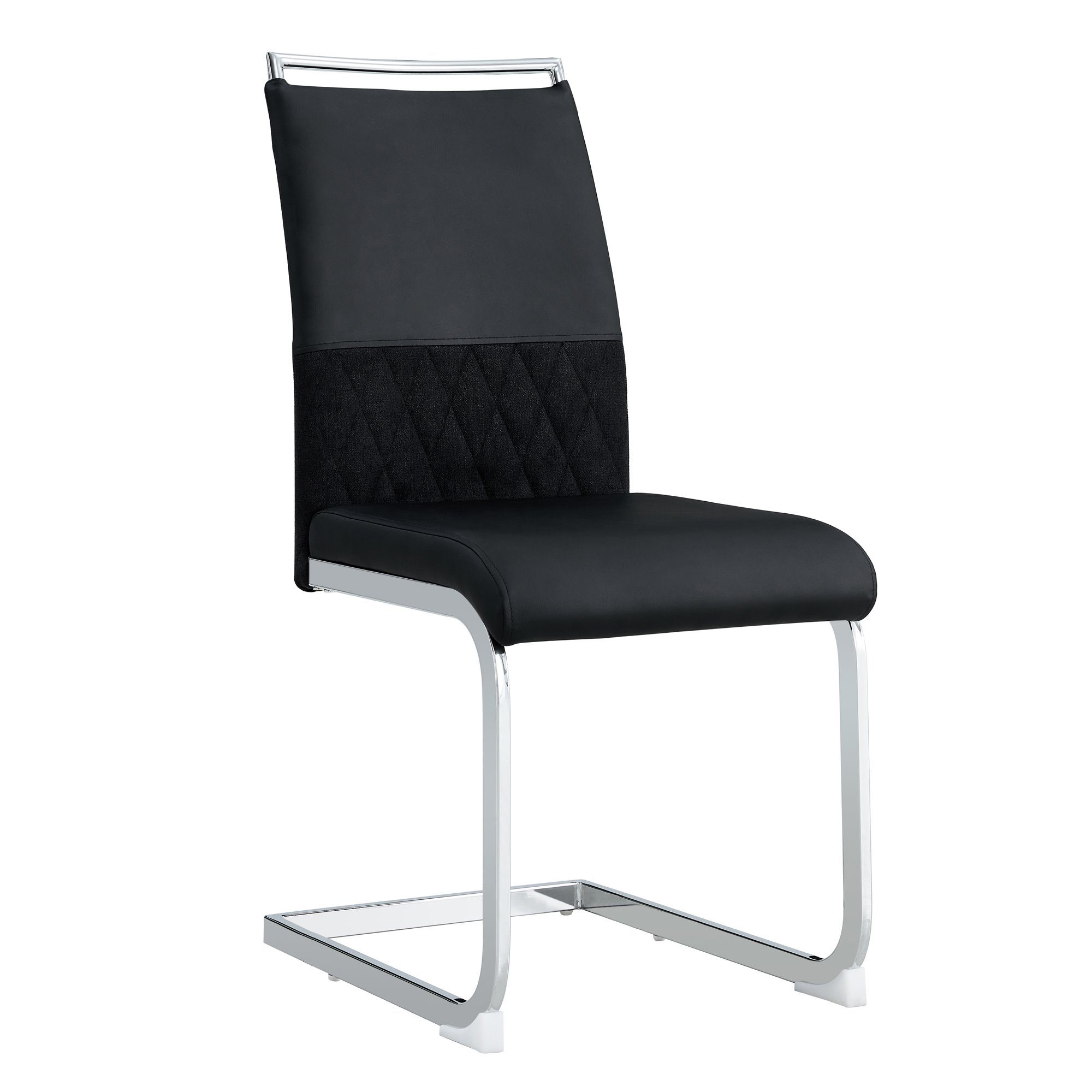 Freischwinger (Esszimmerstuhl, 2 St), Sitz gepolstert, Gestell aus Metall, Stuhl belastbar bis 150 Kg