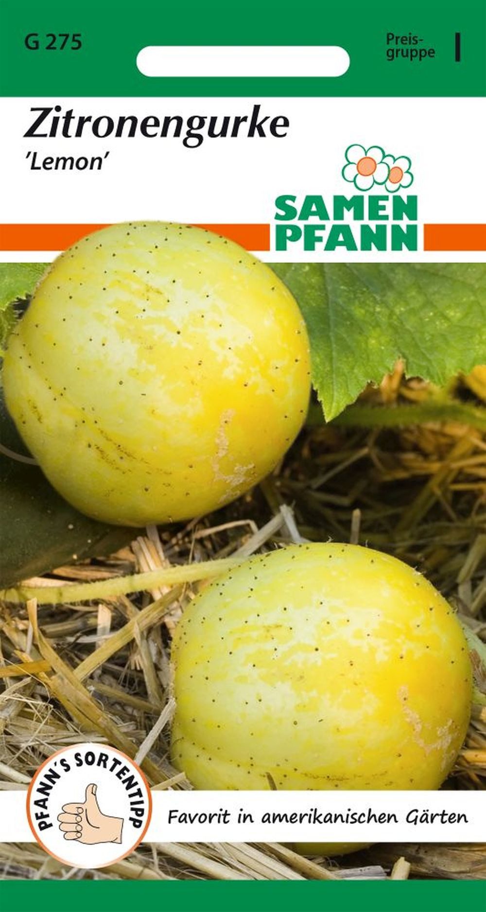 SAMEN PFANN Gemüsesamen Zitronengurke, Lemon - Gurken-Samen Saatgut Samen, Cucumis sativus, var. Lemon