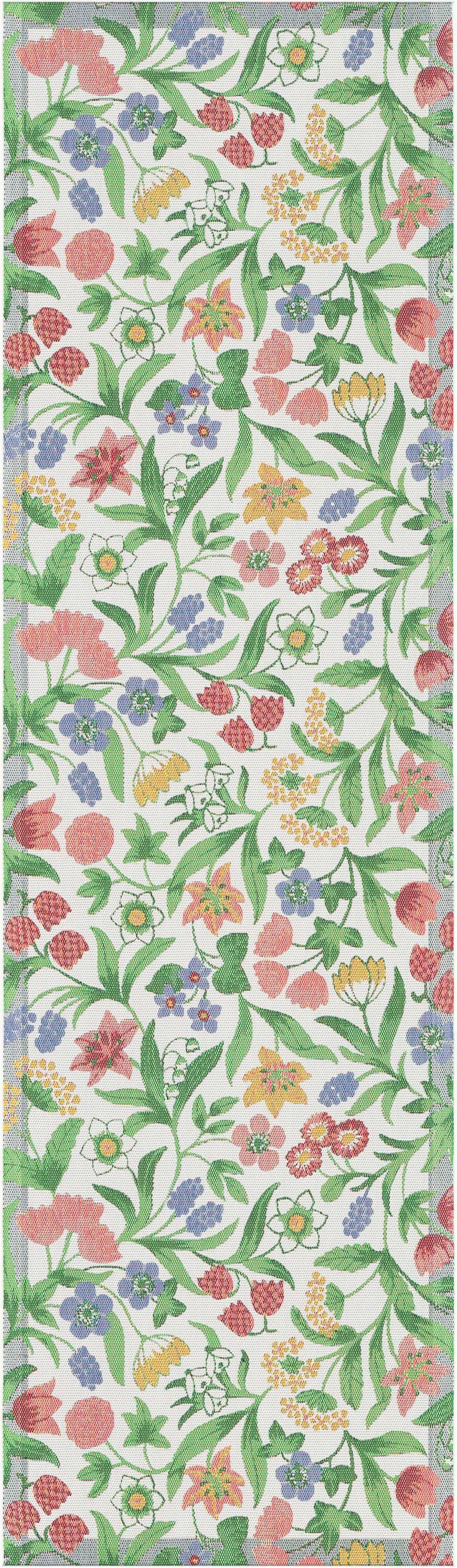 EKELUND MASTER WEAVERS 1692 Tischläufer Springtime 35x120 cm, Pixel gewebt (6-farbig)