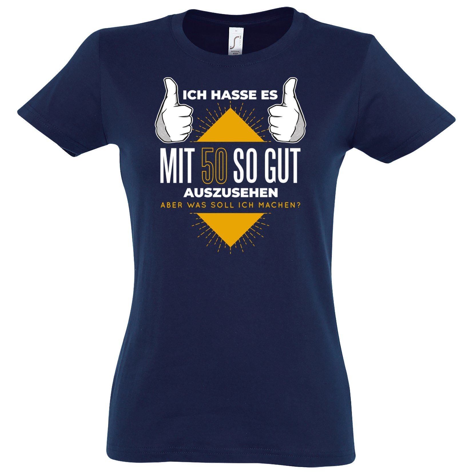 Youth Designz TShirt 50 Und Gutaussehend Damen Shirt mit lustigem
