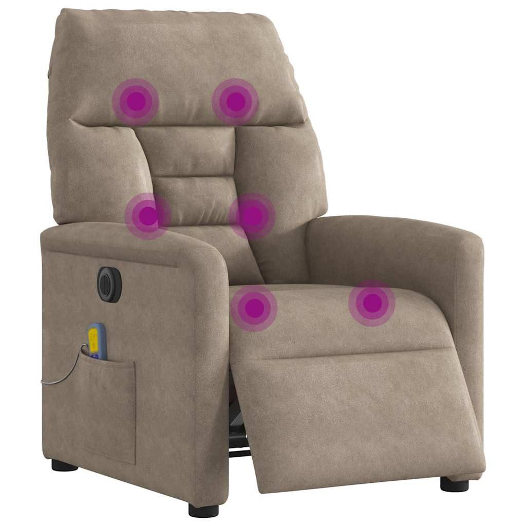 vidaXL Sessel Massagesessel Elektrisch Taupe Mikrofasergewebe günstig online kaufen