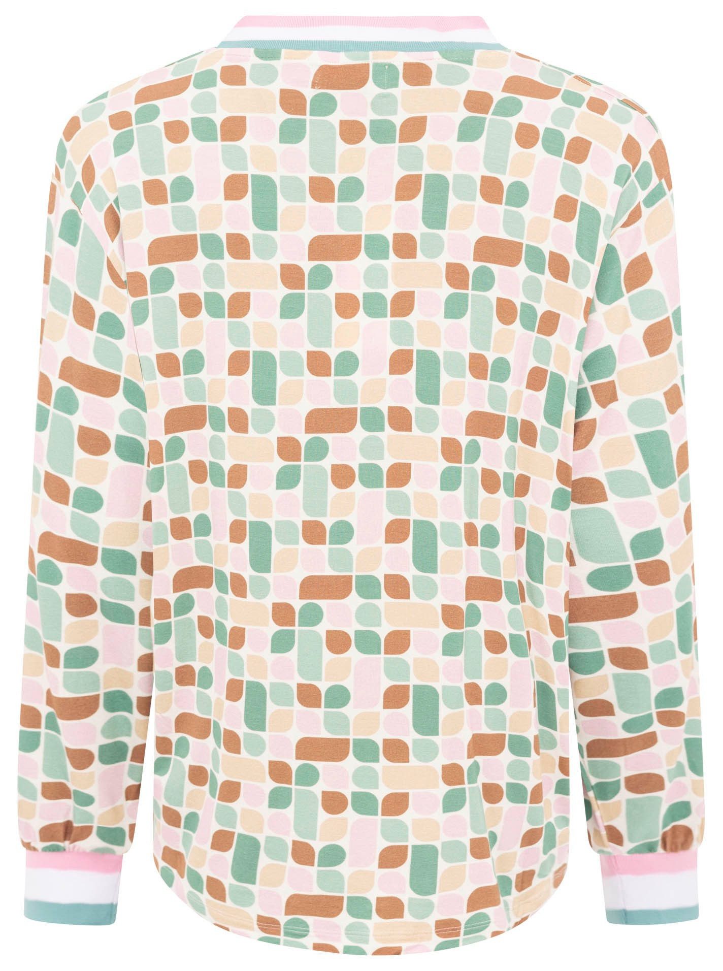 Zwillingsherz Langarmshirt Zwillingsherz Langarmshirt V-Neck Mosaik günstig online kaufen