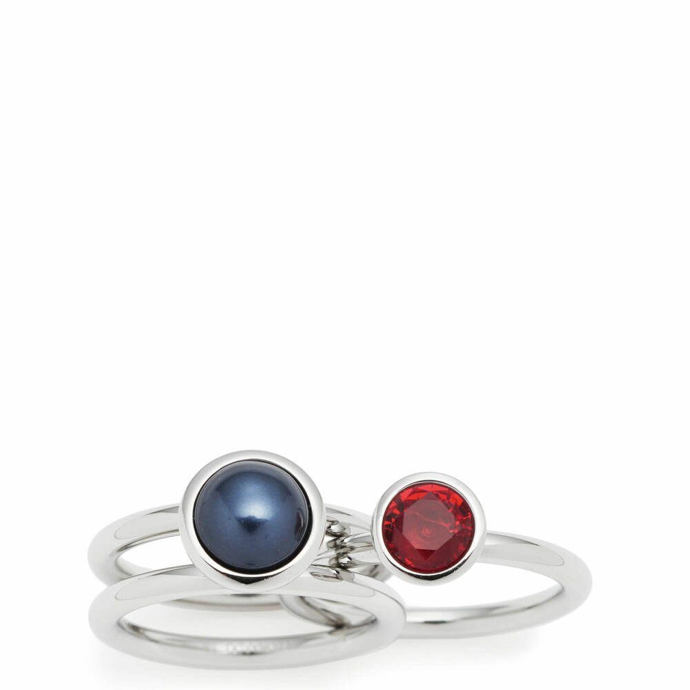 LEONARDO Ring-Set Ring 17 Generoso Fingerring 2er Set Schwarz Rot. € 69,95