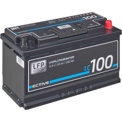 ECTIVE ECTIVE 12V 100Ah Lithium Batterie DIN L5 LiFePO4 Akku BMS Batterie, (12 V V)