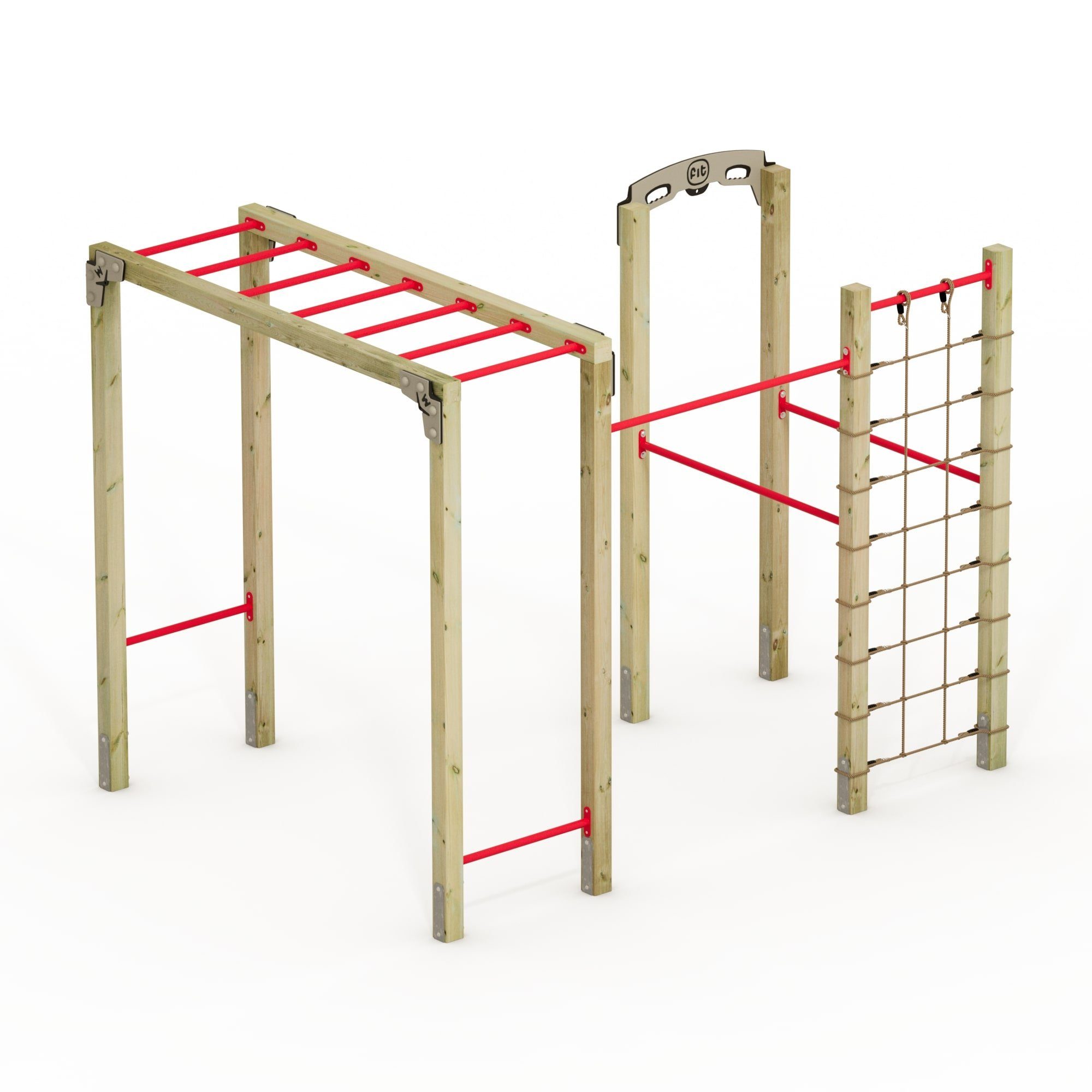 Wickey Klettergerüst Wickey FIT Base 820 – Klimmzugstation für Garten & Calisthenics, (Kraftstation, Fitnessstation, Sportgeräte für zuhause, Workout, Krafttraining, Gymtower, Fitnessturm, Outdoor-Fitnessgerät für Kinder & Erwachsene bis 100 kg), wetterfest mit 5 Jahren Garantie auf Holz- und HDPE-Teile*