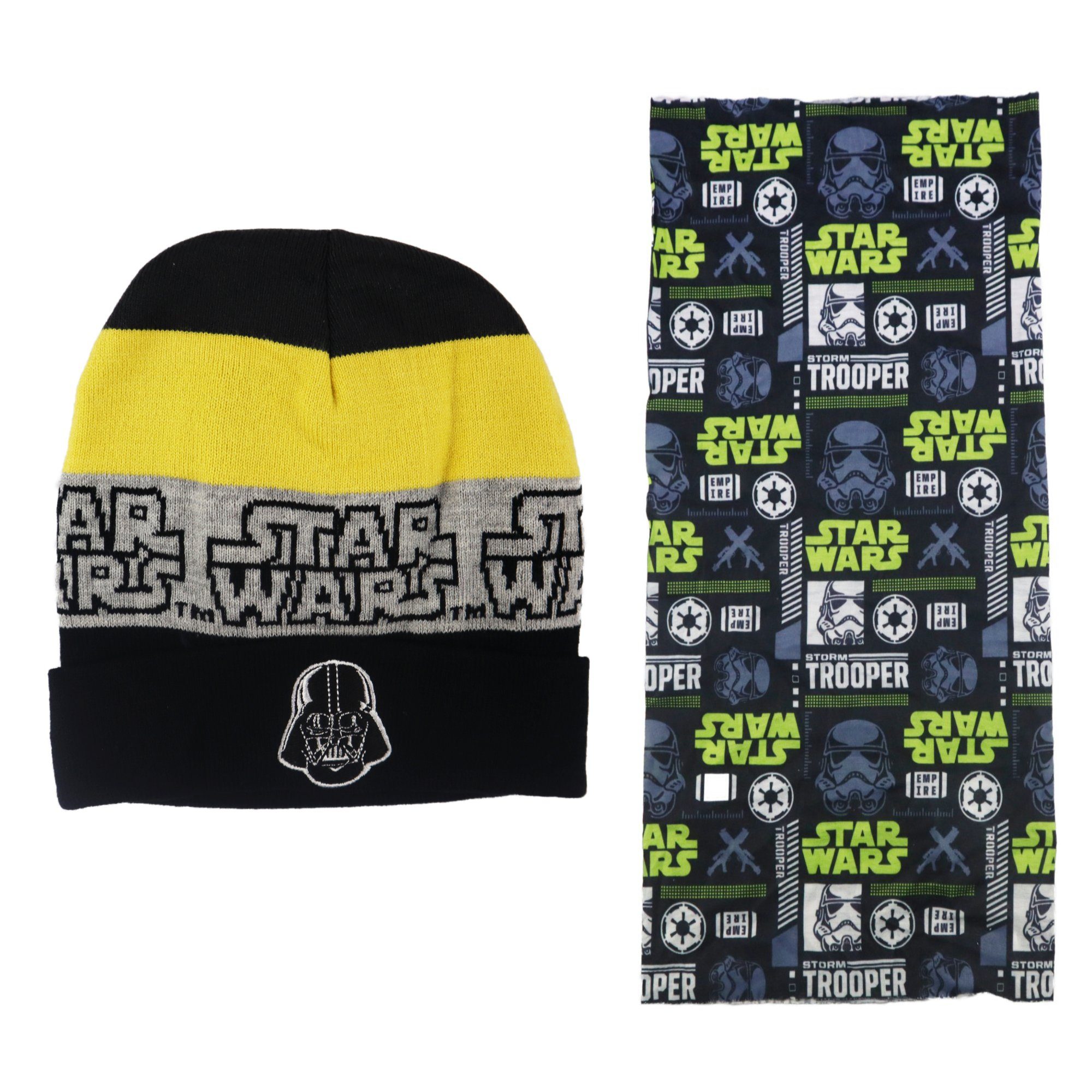 Wars Mütze Vader Jerseymütze 56 Winter Star plus Darth Star bis Gr. Set Snood Kinder Wars 54