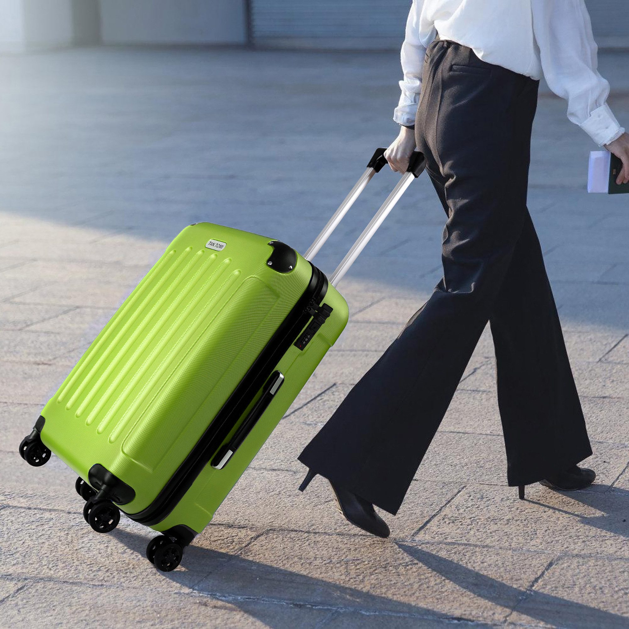 TAN.TOMI Handgepäckkoffer Koffer Trolley Rollkoffer Reisekoffer Handgepäck 4 Rollen (M-L-XL), 4 Rollen, Trolley Handgepäck Große Kapazität mit 4 Rollen und Zahlenschloss