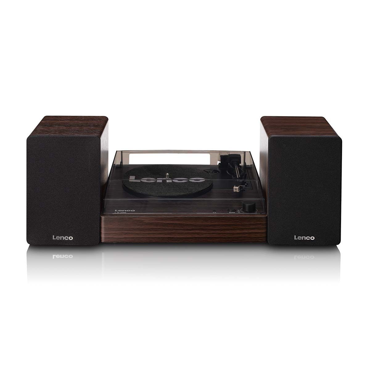 Lenco LS-200WD Plattenspieler (Riemenantrieb, Bluetooth®, Vinylwiedergabe, externe Lautsprecher, AUX-Anschluss, Holzgehäuse)