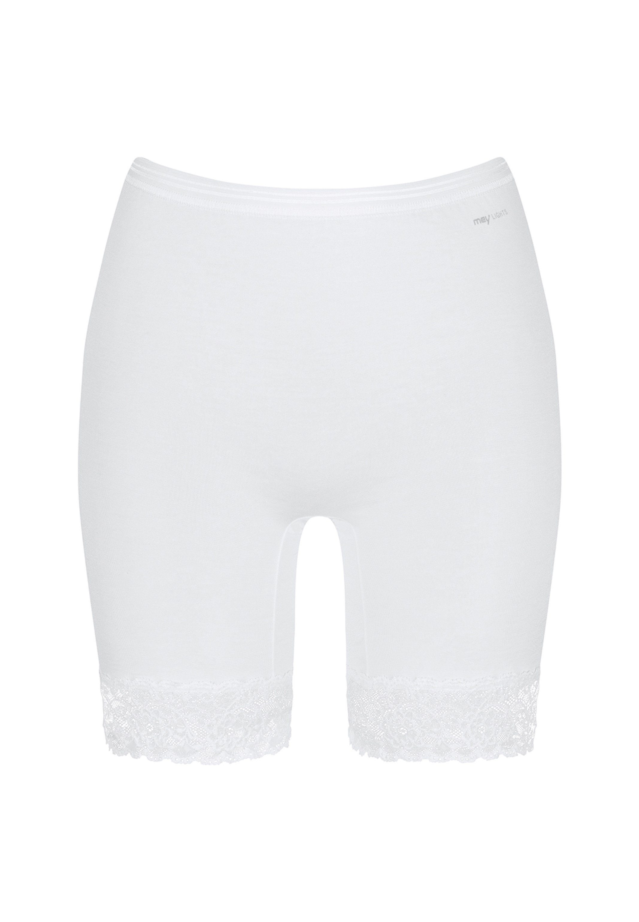 Lange Mey Langbein Schlüpfer (1-St) - Unterhose Ohne Baumwolle - Lights Seitennähte auftragende Weiß
