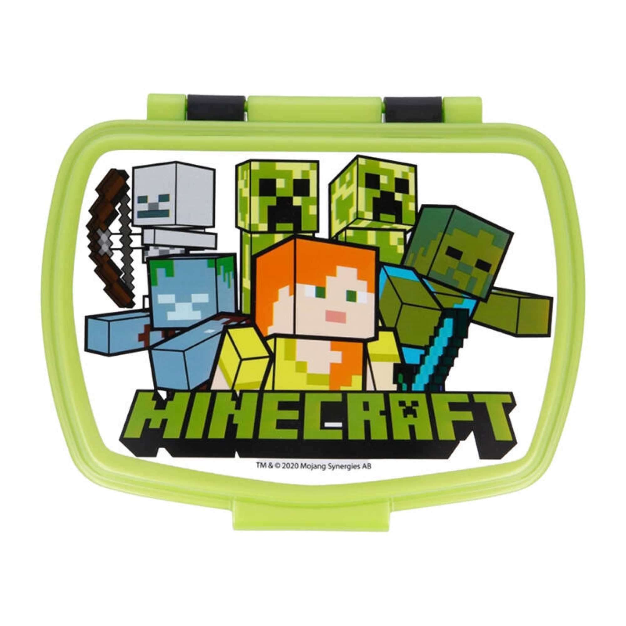 Minecraft Lunchbox Brotdose für Kinder in Grün-Schwarz Frühstücksbox 750 ml, (1-tlg)