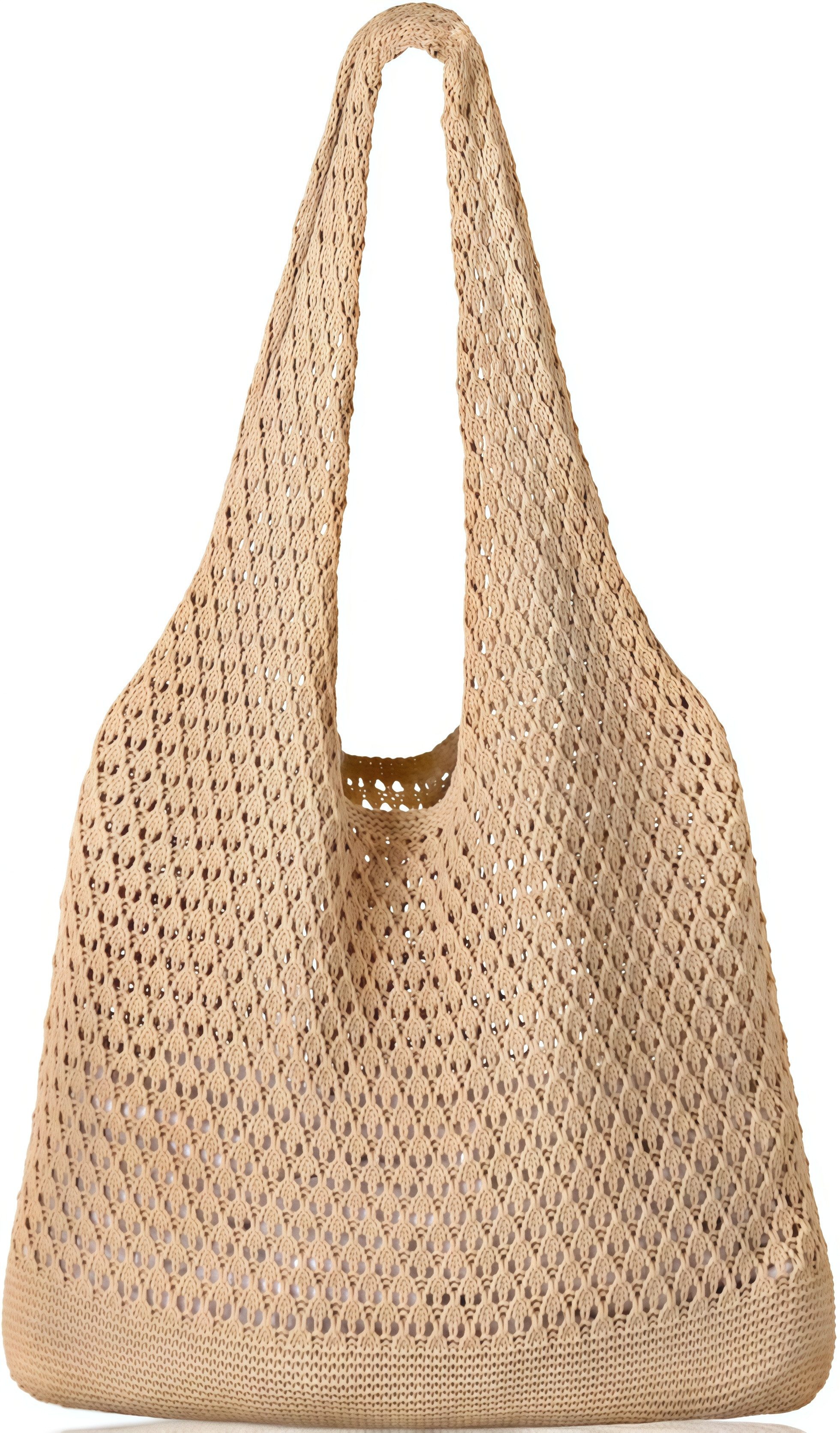 FOUORTUNATE-BEE Schultertasche Boho Stricktasche – Groß, vielseitig und perfekt für den Alltag, Modische Bohemian Stricktasche für Freizeit und Alltag