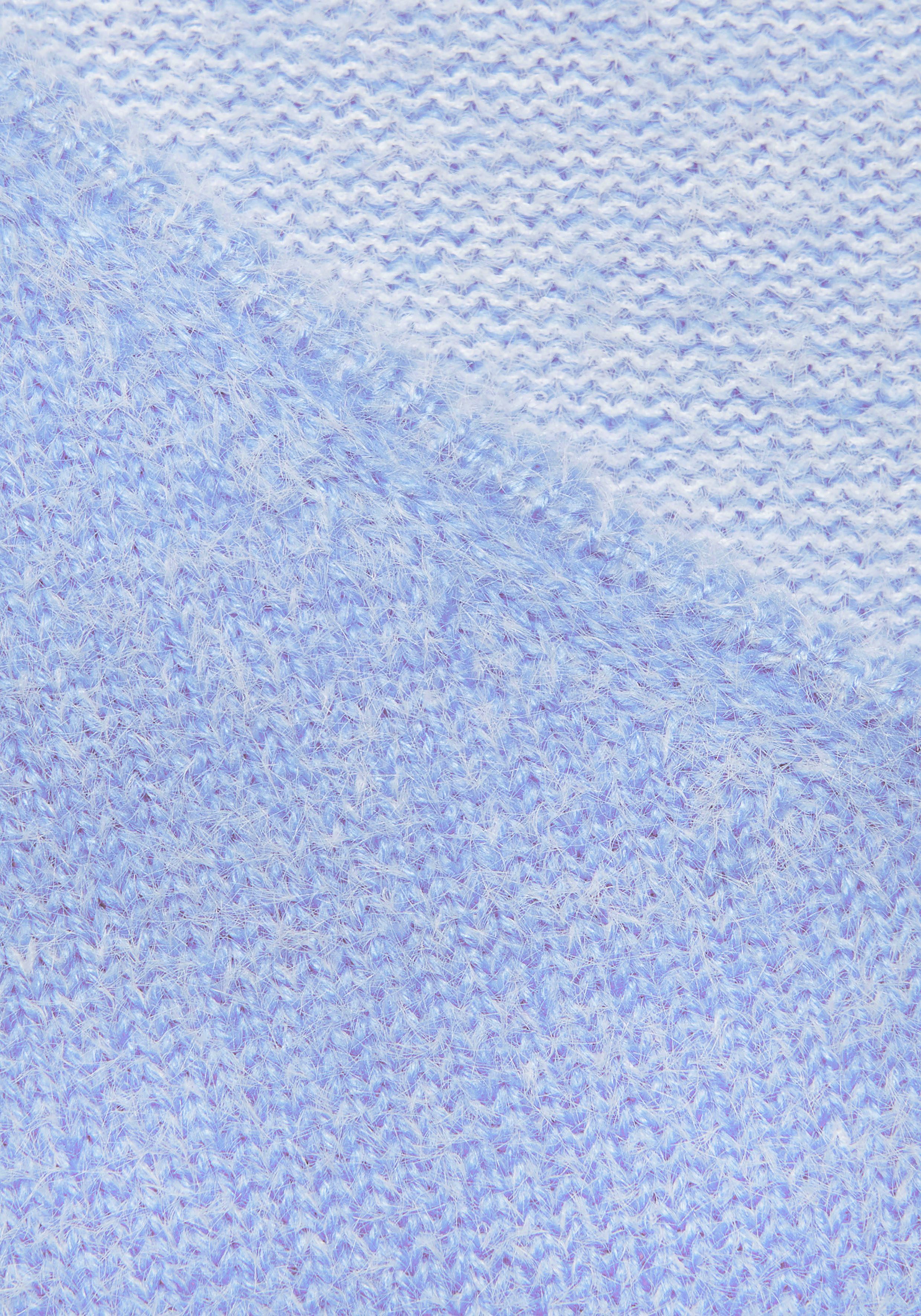 Buffalo V-Ausschnitt-Pullover mit modischer Melange-Optik, weicher Strickpullover, elastisch