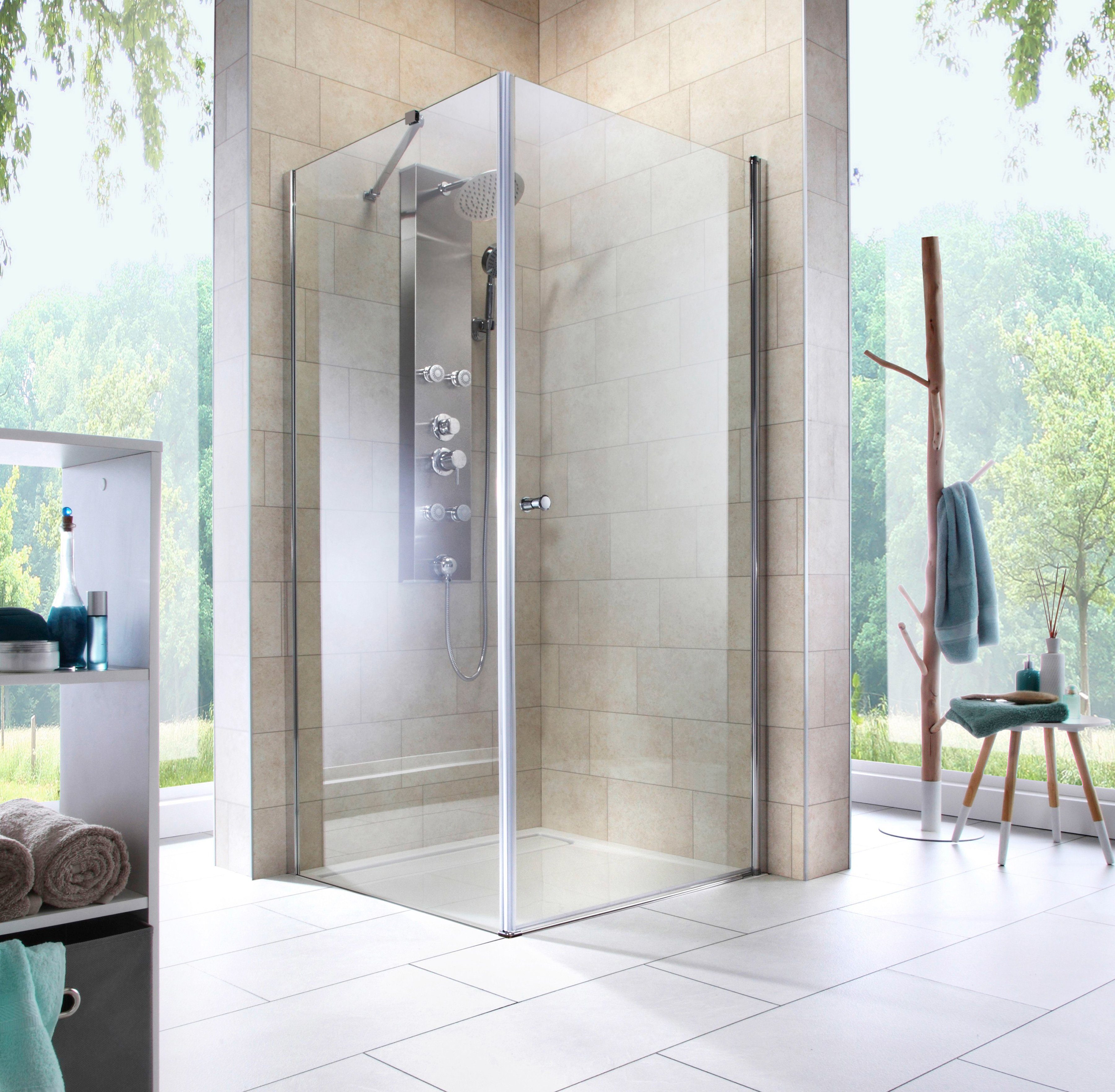 welltime Eckdusche Florenz 2.1, BxT: 90x90 cm, Sicherheitsglas, Hebe-Senk-M günstig online kaufen