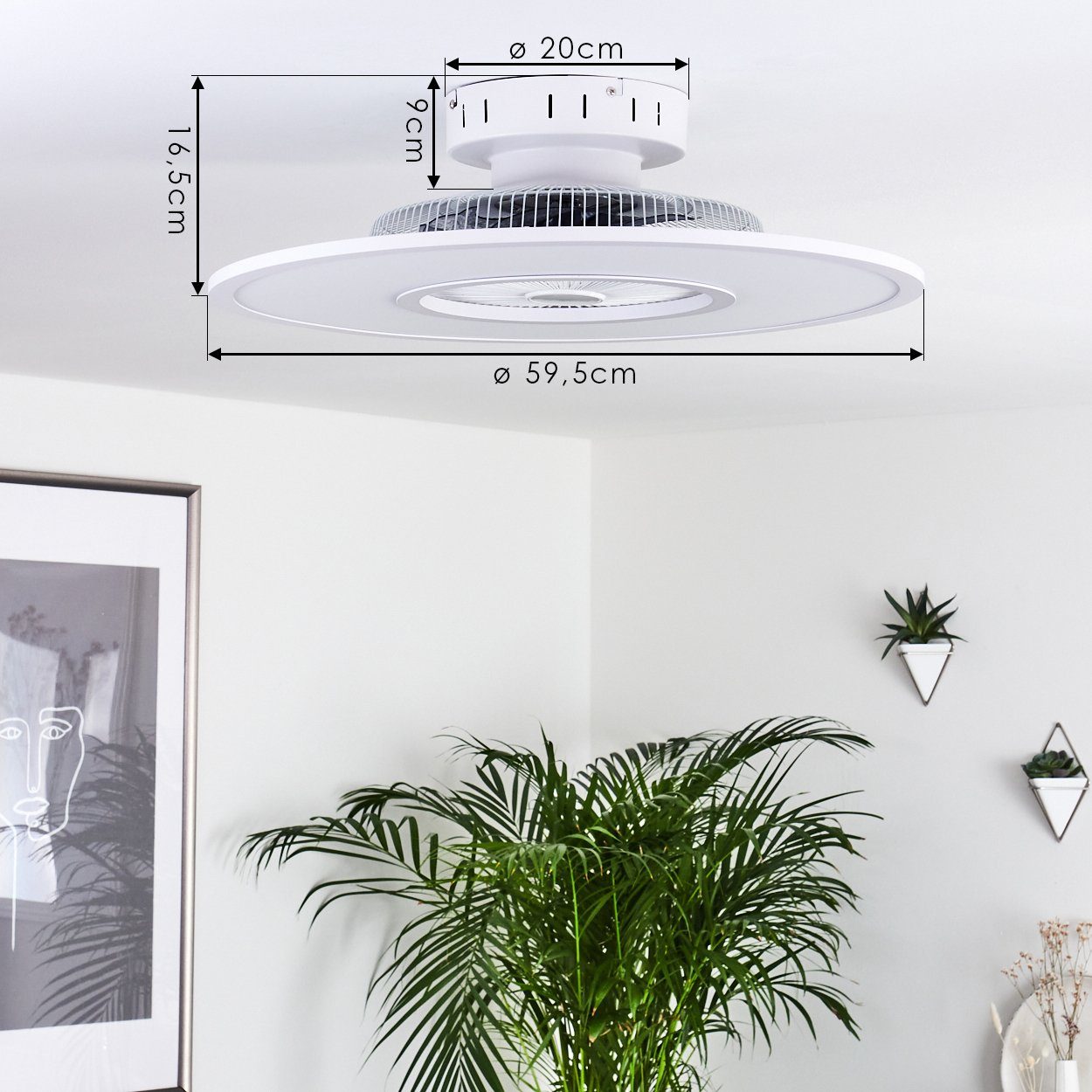 Deckenventilator »Fiorentino« Deckenlampe Weiß aus hofstein in Kunststoff und Deckenventilator