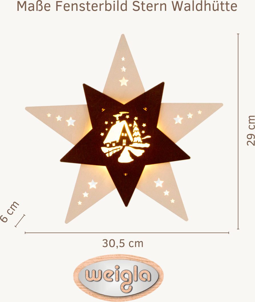 Weigla Dekostern LED Waldhütte, beleuchtetes Fensterbild, günstig online kaufen