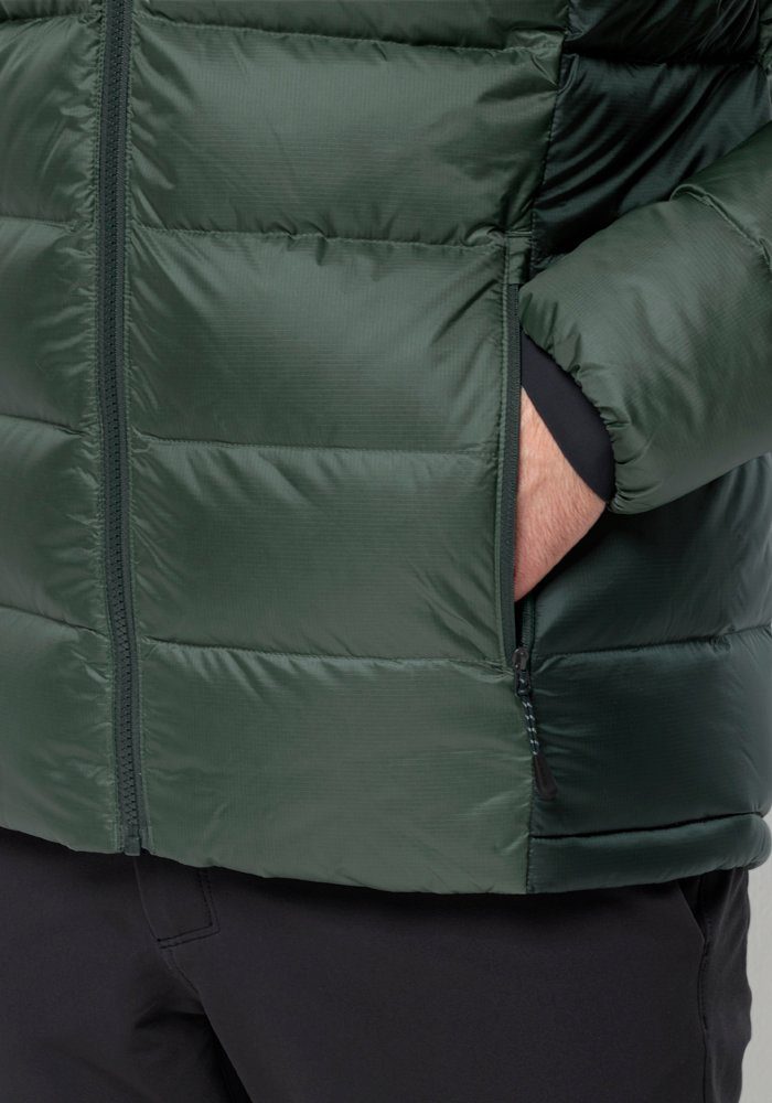 NEBELHORN hedge-green DOWN Wolfskin Daunenjacke HOODY Jack M