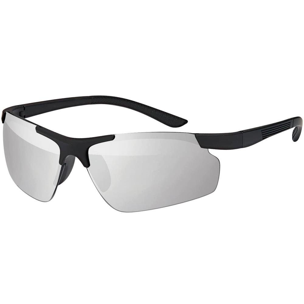 BEZLIT Eyewear Fahrradbrille Sport Sonnen Brille Polarisiert, (Packung, 1-St), mit polarisierten Linsen Silber Schwarz