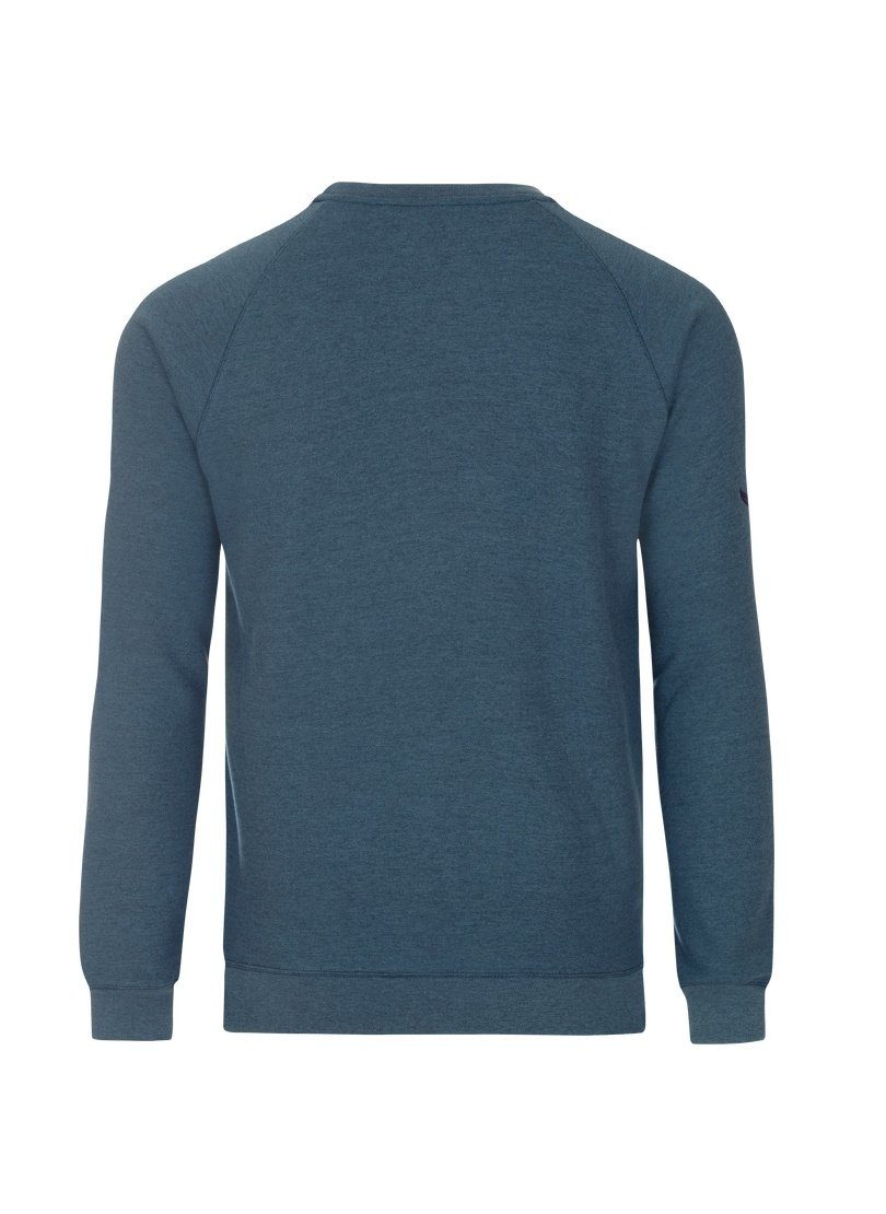 mit Sweatshirt Trigema angerauter Innenseite jeans-melange Sweatshirt TRIGEMA