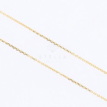 Stella-Jewellery Collier Namenskette mit Gravur Anhänger Platte 585 Gold, Collierkette mit Zirkonia