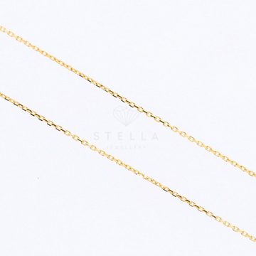 Stella-Jewellery Collier 585er Collierkette Gold Gravurplatte und Zirkonia, Collierkette mit Zirkonia