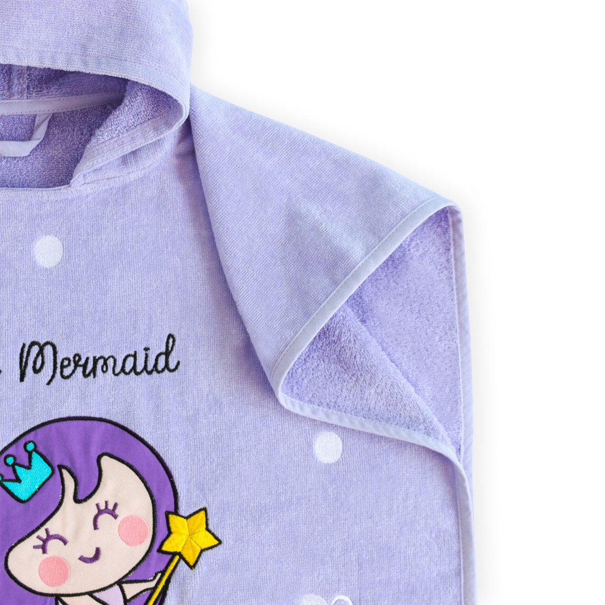 MILK&MOO Poncho Milk&Moo Little Mermaid Badeponcho für Kinder – Lila, weich & saugfähi (1-St)