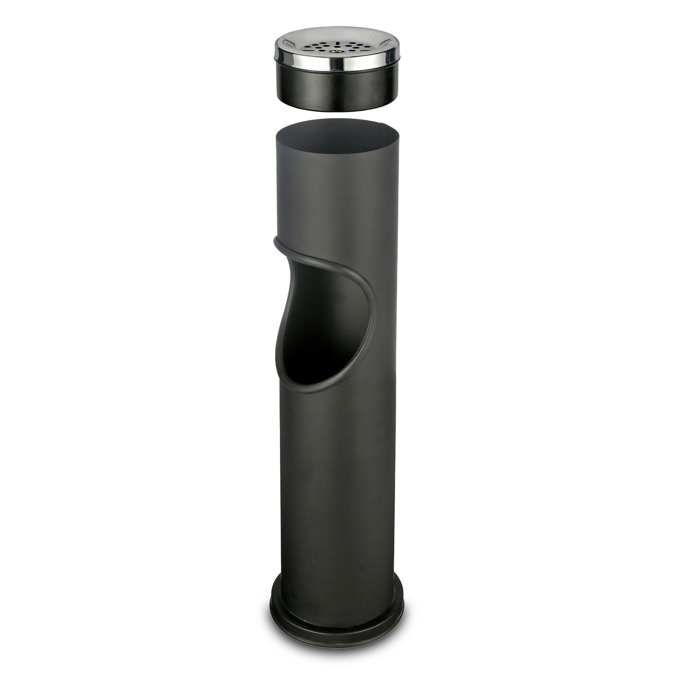Spetebo Aschenbecher Metall Stand Aschenbecher schwarz - 47cm - Ascher, abnehmbarer Aschenbecher
