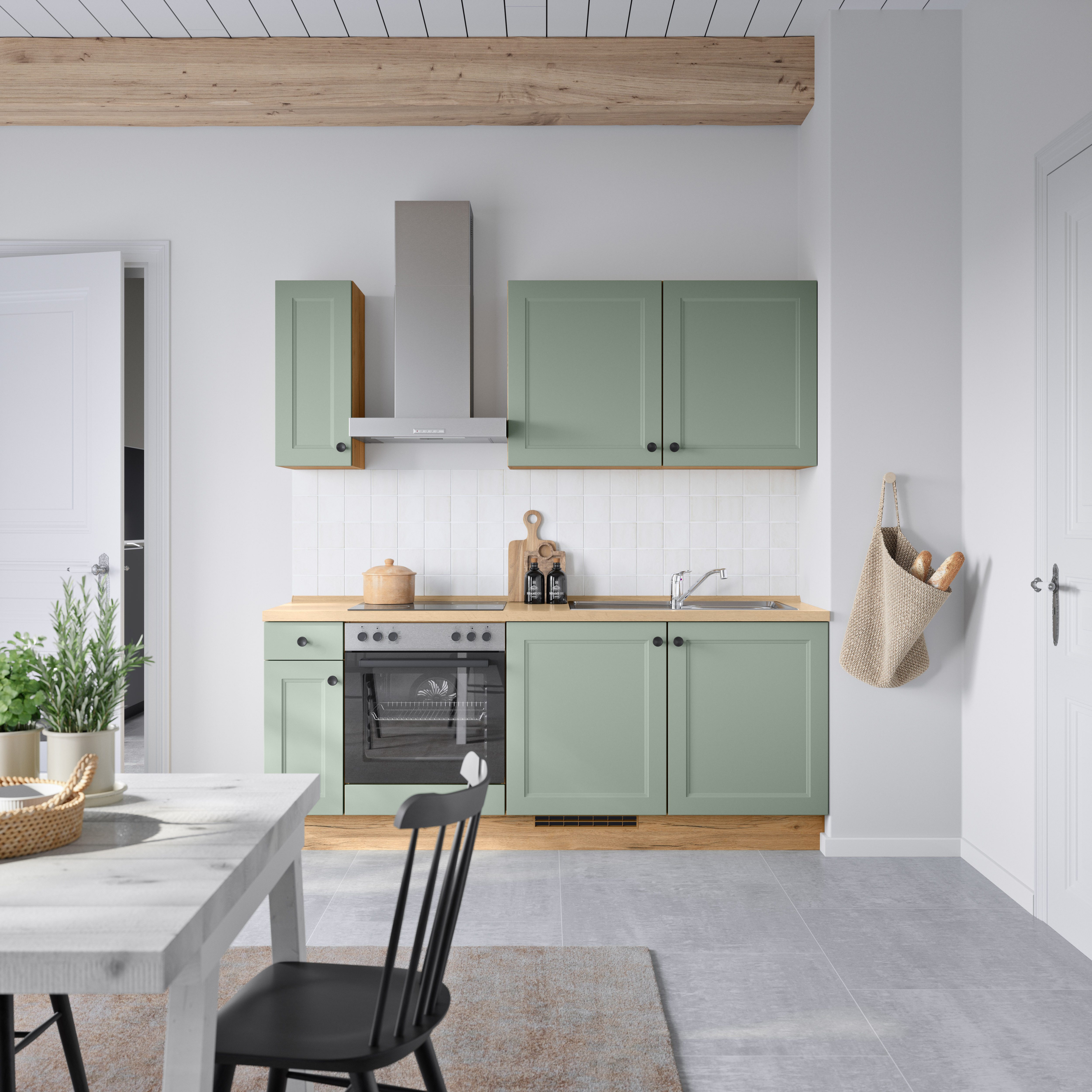 nobilia® Küchenzeile "Cascada I", NEU: individuell anpassbar mit gratis Profi-Beratung, vormontiert, Breite 210 cm, Ausrichtung wählbar, wahlw. mit E-Geräten