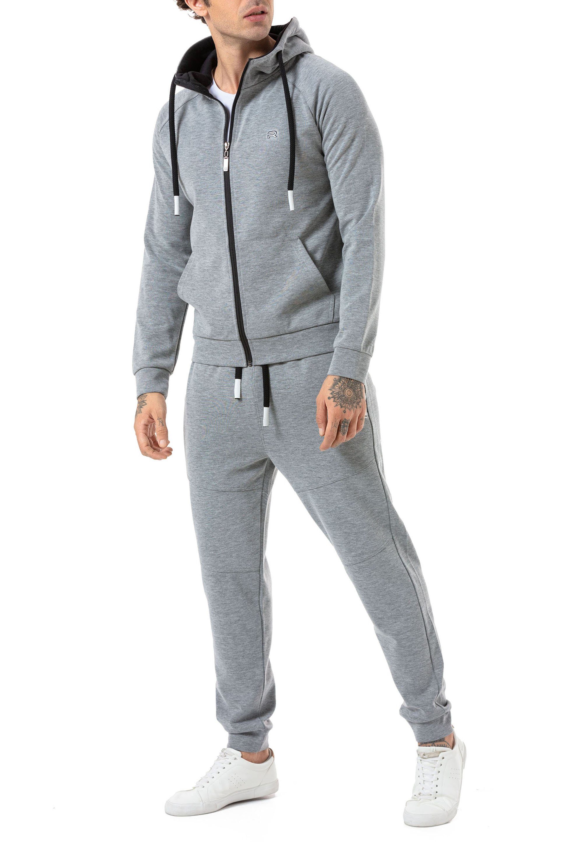 RedBridge Jogginganzug Red Bridge Herren Jogginganzug Sweat Jacke und Hose Set Grau XL (Spar-Set, 2-tlg), Komfortabel