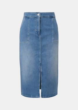 comma casual identity Maxirock Midi-Rock aus Denim Schlitz